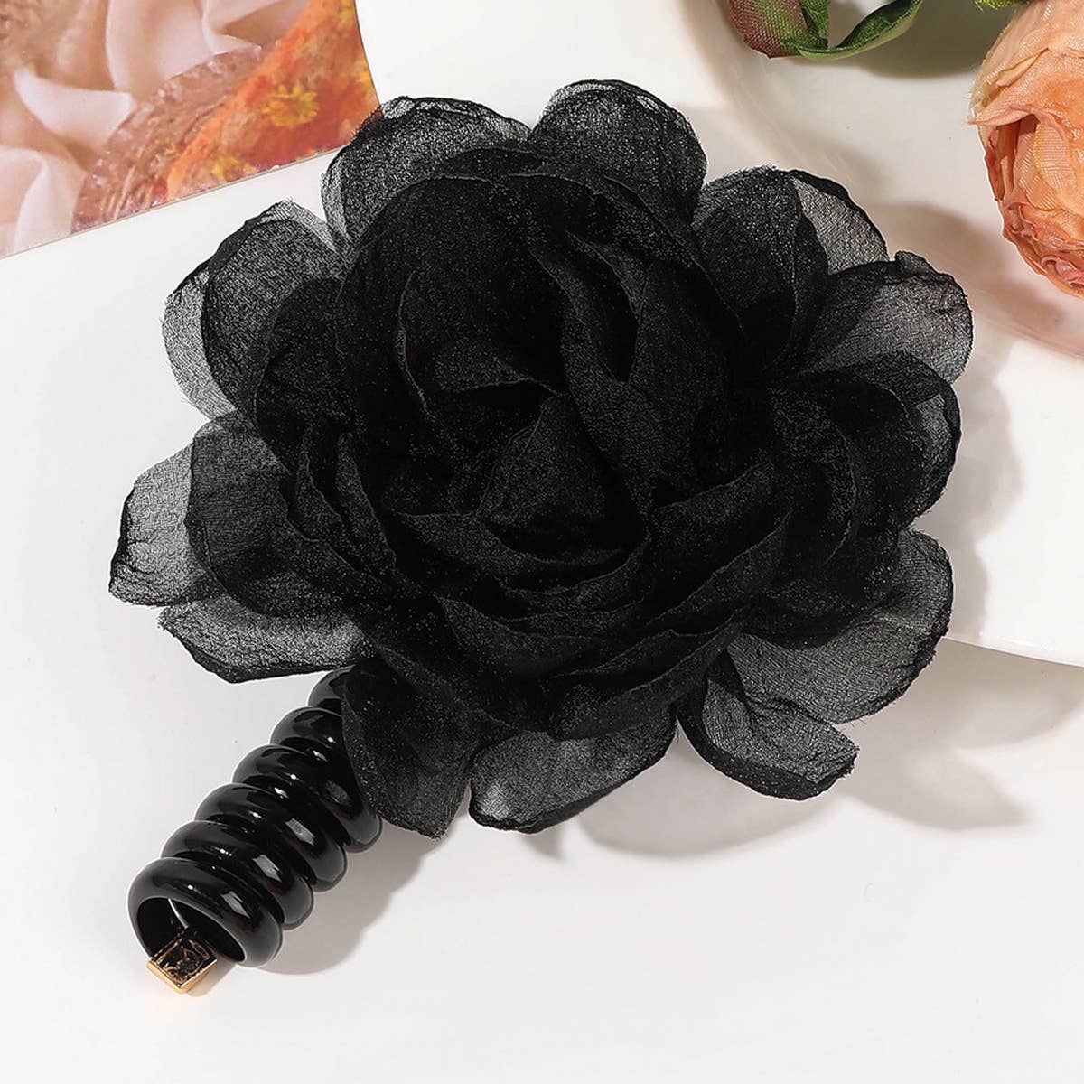 GAUZE FLOWER TELEPHONE CORD HAIR RING HAIR TIE_CWAHA1656