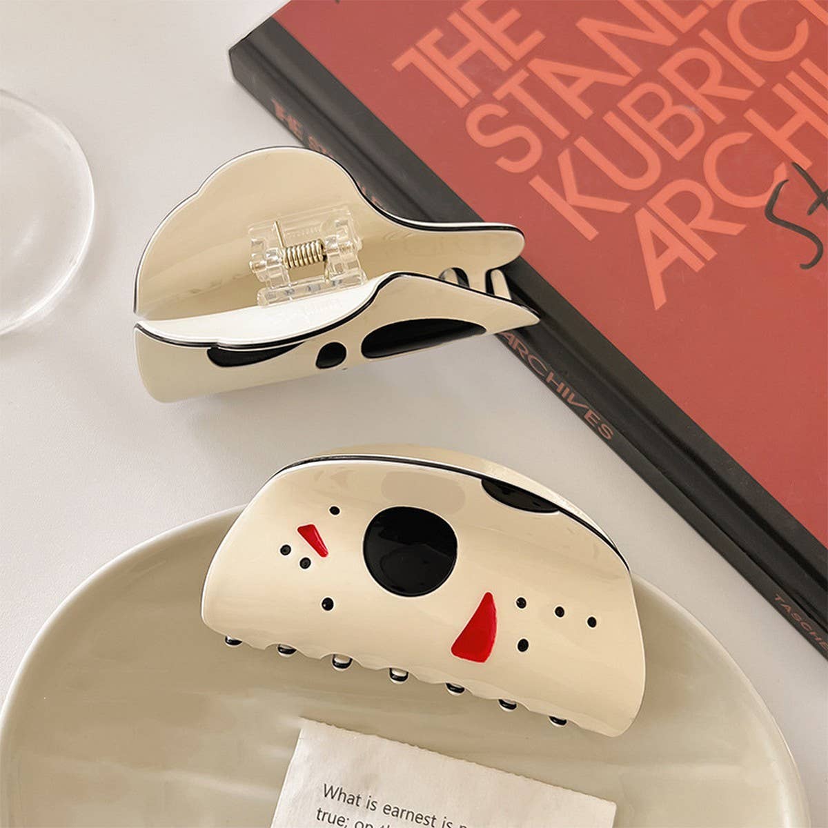 Halloween Ghost Face Hair Clip Creative Bun Claw