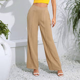 Stylish Simple High-Waisted Baggy Wide-Leg Pants