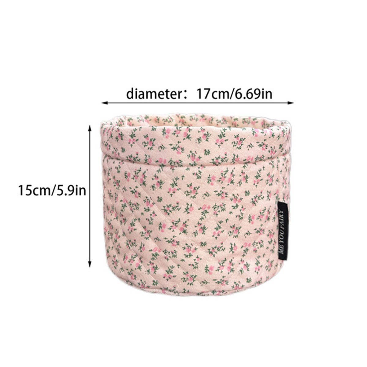 Quilted Floral Bucket Makeup Bag Travel Organizer_Cuab00700