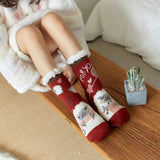 CARTOON FLOOR SOCKS MID TUBE PLUSH INDOOR SLIPPERS_CWMS0737