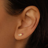 Zodiac Star Stud Earrings Simple Stainle Steel_Cwaje5039