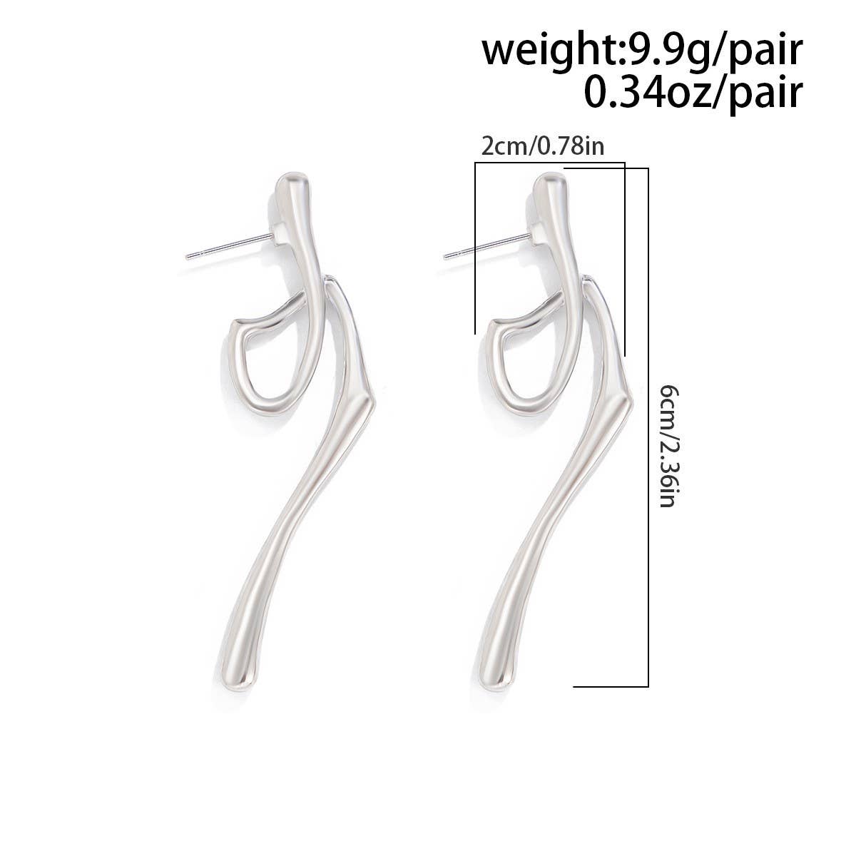 Wrinkled Exaggerated Irregular Teardrop Earrings_Cwaje1813