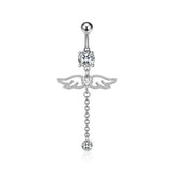 Wing Cz Navel Ring 316L Stainless Steel Piercing_Cwmm9380