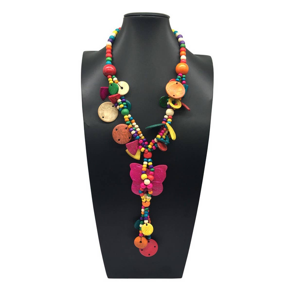 ETHNIC STYLE BUTTERFLY FLOWER COLORFUL NECKLACE_CWMM4928