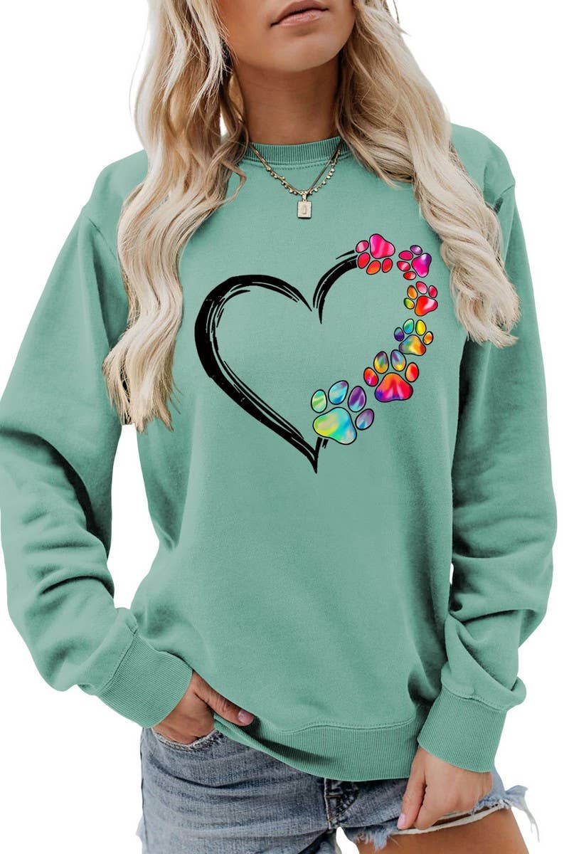 Valentine Day Rainbow Print Pullover_Cwtstl0985