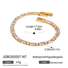 CLASSIC 18K GOLD PAPERCLIP HOLLOW CHAIN BRACELET_CWAJE4637
