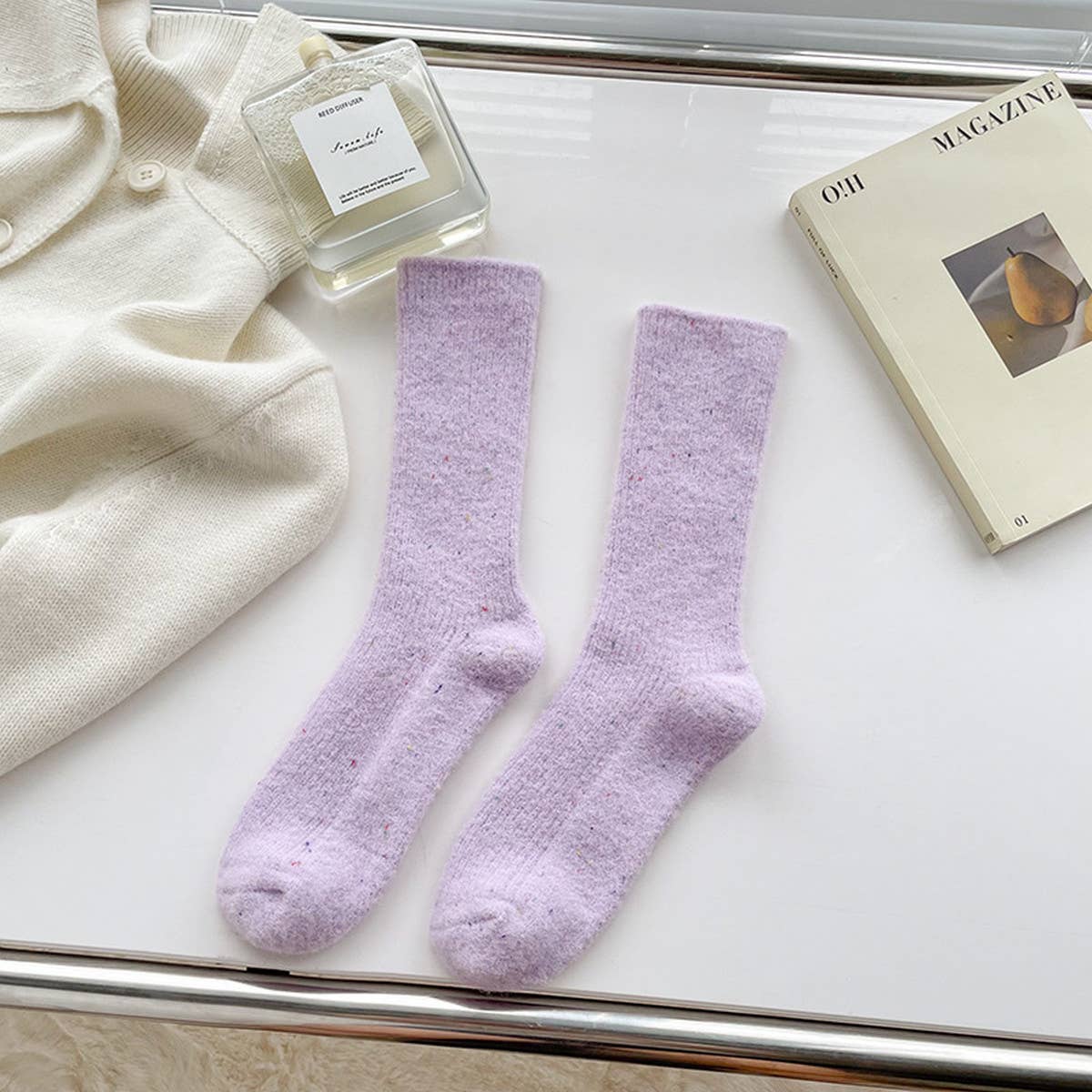 Women Winter Thickened Socks With Dot Yarn_Cwms0878