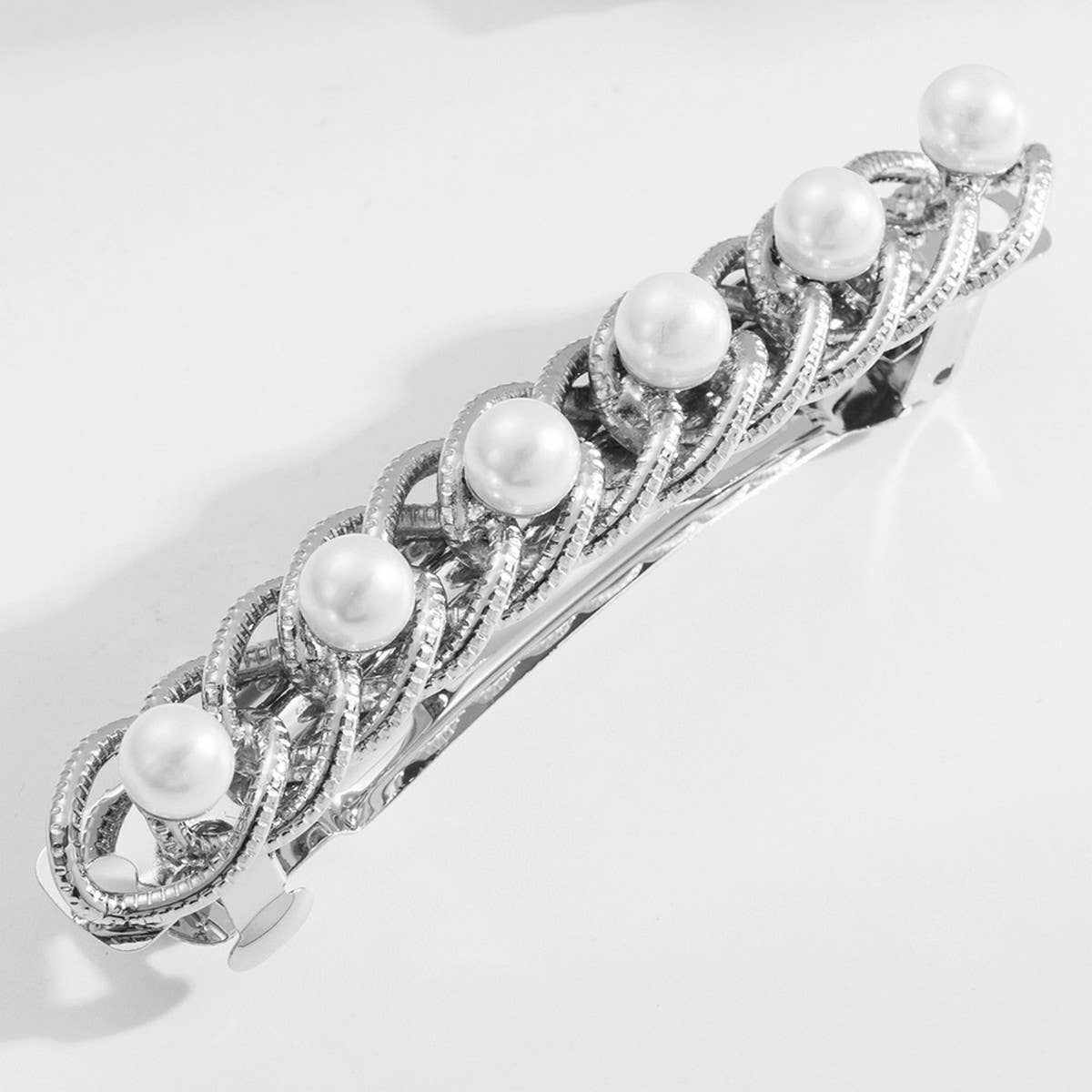 PEARL BOW SPRING HAIR CLIP SWEET ELEGANT_CWAHA6175