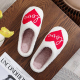 Valentines Day Red Love Cotton Slippers
