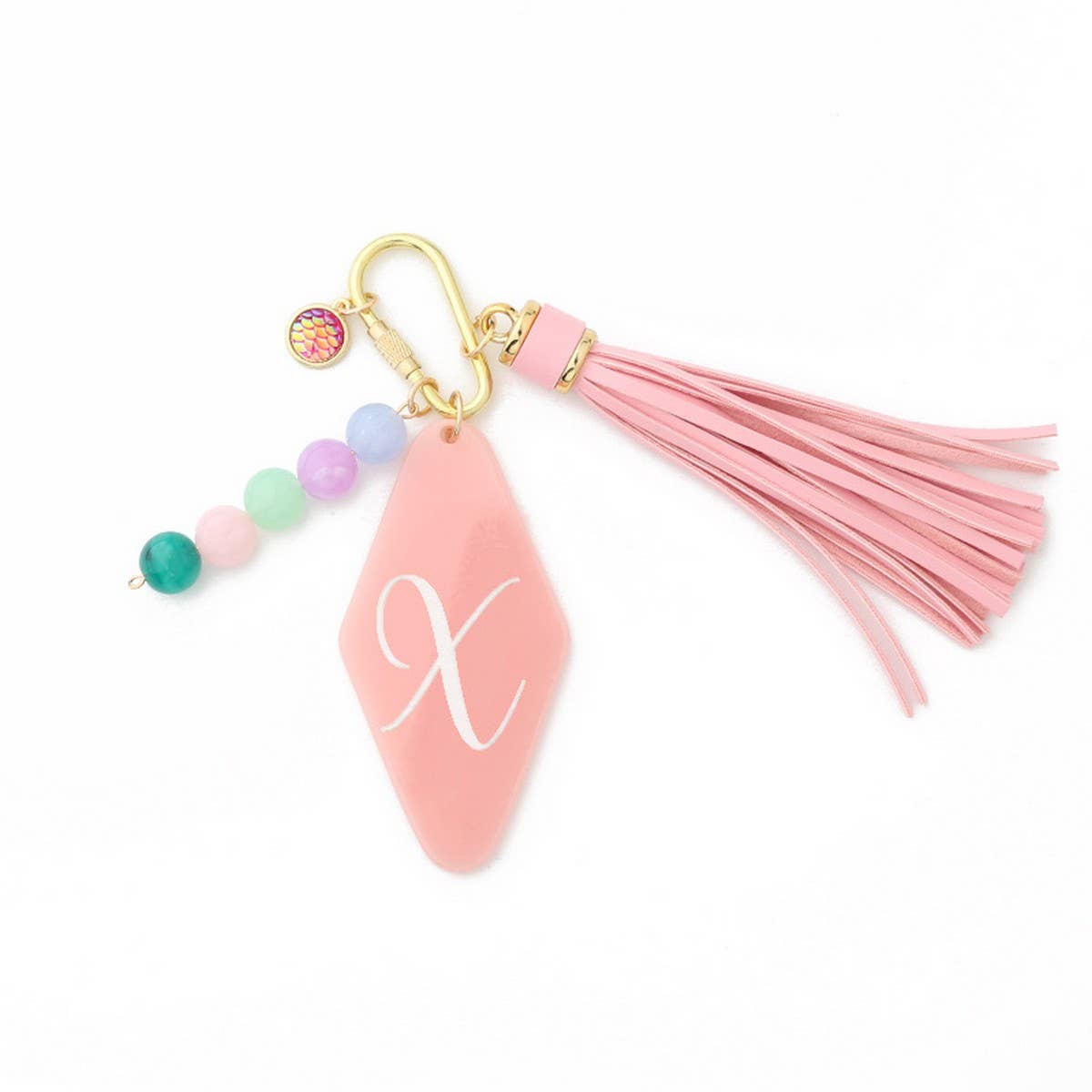 GEOMETRIC ACRYLIC LETTER BAG CHARM KEYCHAIN_CWMM7019