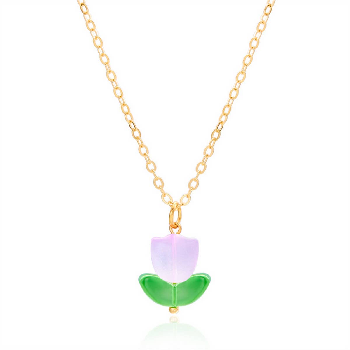 SIMPLE FLOWER TULIP NECKLACE_CWAJE2441