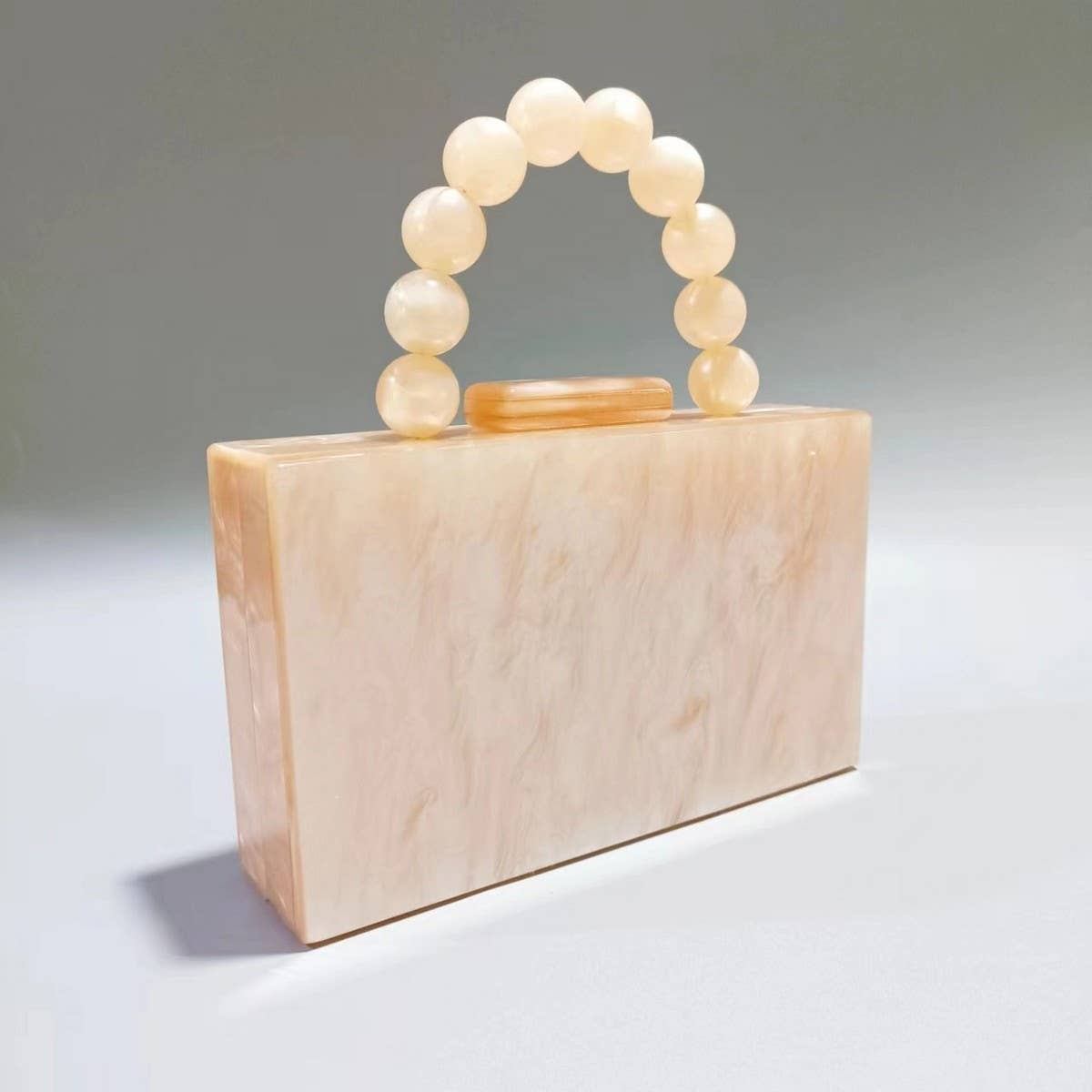 Pearl Acrylic Beaded Clutch Wristlet Wedding Bag_Cwab5858