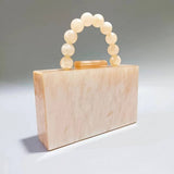 Pearl Acrylic Beaded Clutch Wristlet Wedding Bag_Cwab5858