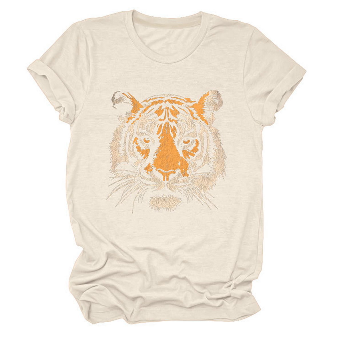 Women Summer Tee With Stylish Tiger Print_Cwttsl0494