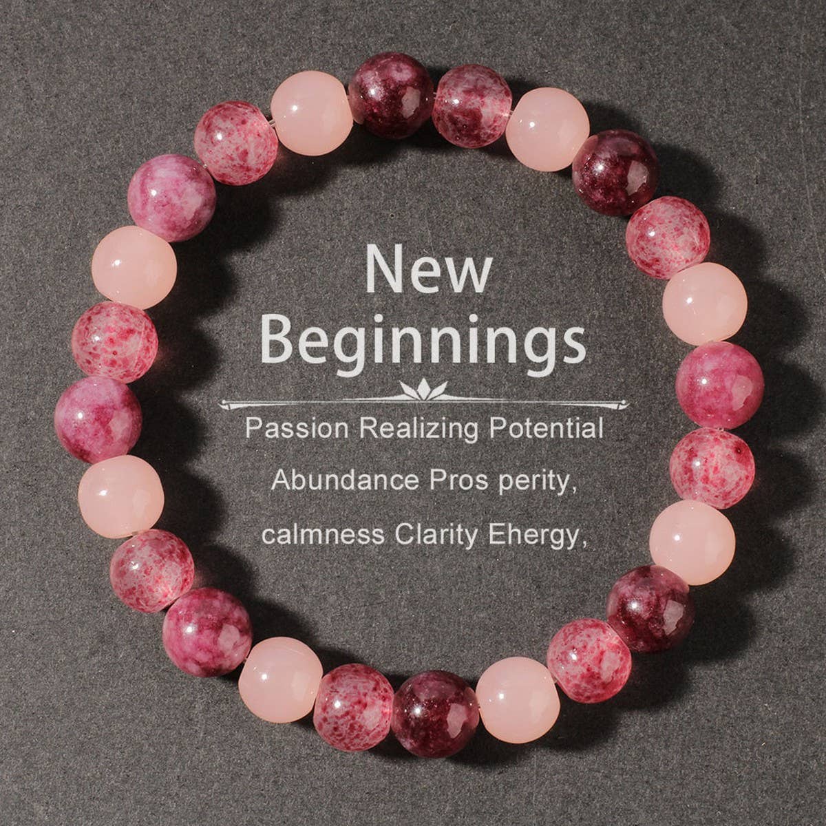 Colorful Round Beaded Natural Stone Bracelet_Cwmm11258