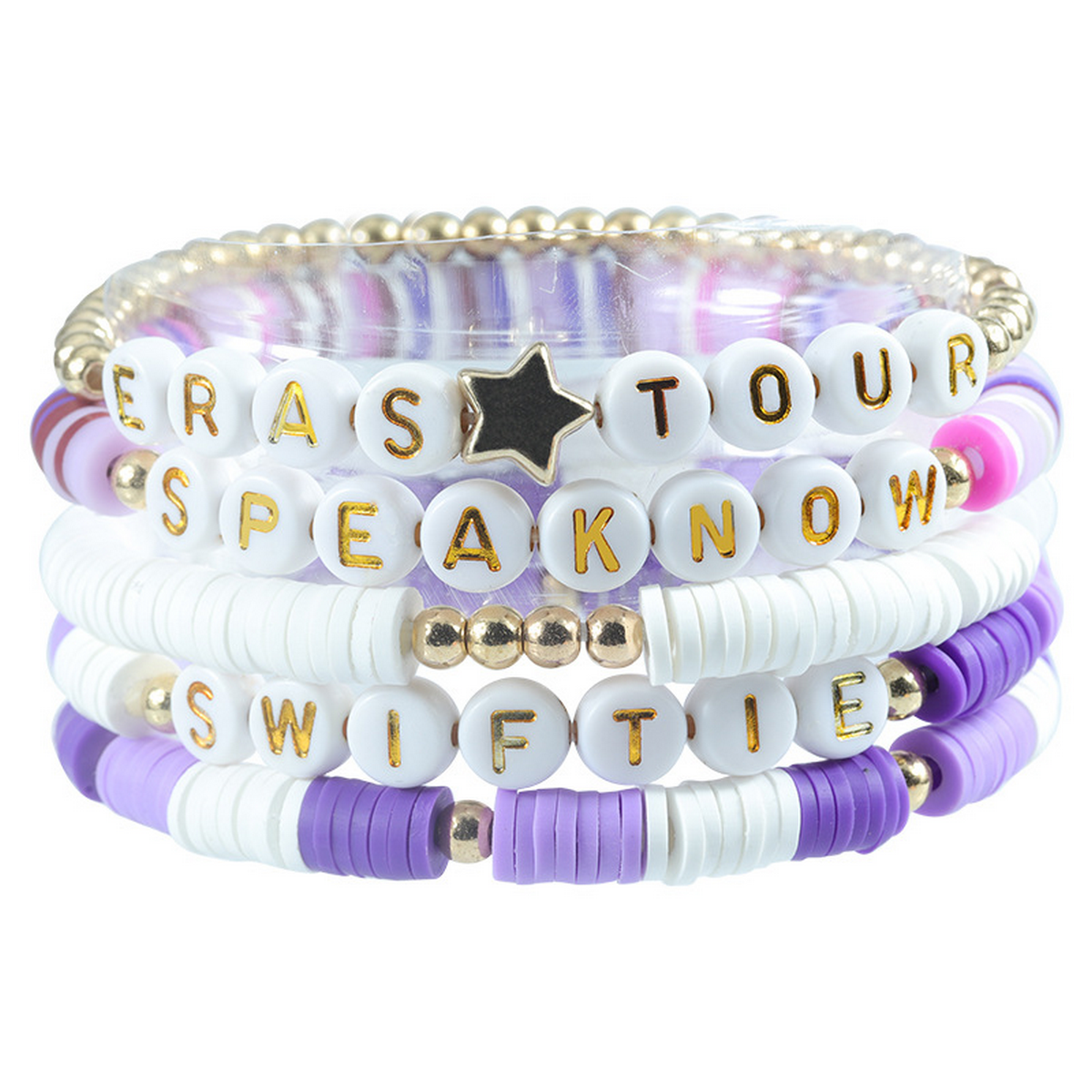 MULTILAYER ELASTIC LETTER BEAD BRACELETS SET_CWAJE0711