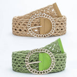 Womens Obi Braided With Large Round Buckle