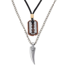 DESIGN DOUBLE LAYER VINTAGE WAX WIRE NECKLACE_CWMM4601