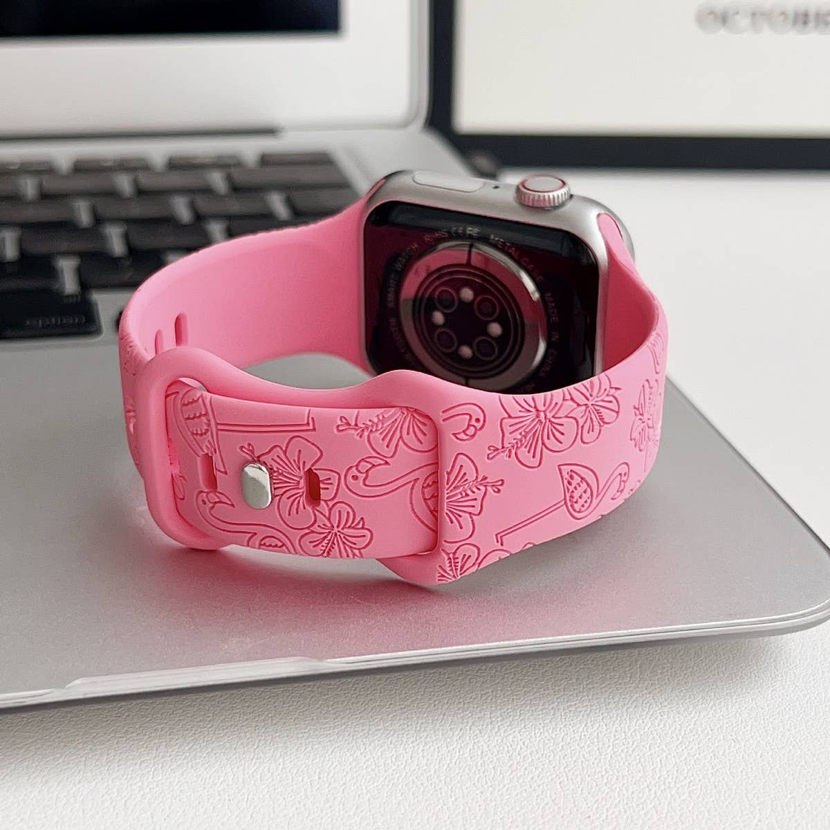 APPLE WATCH ULTRAS9S8 ENGRAVED FLAMINGO STRAP_CWWW0057