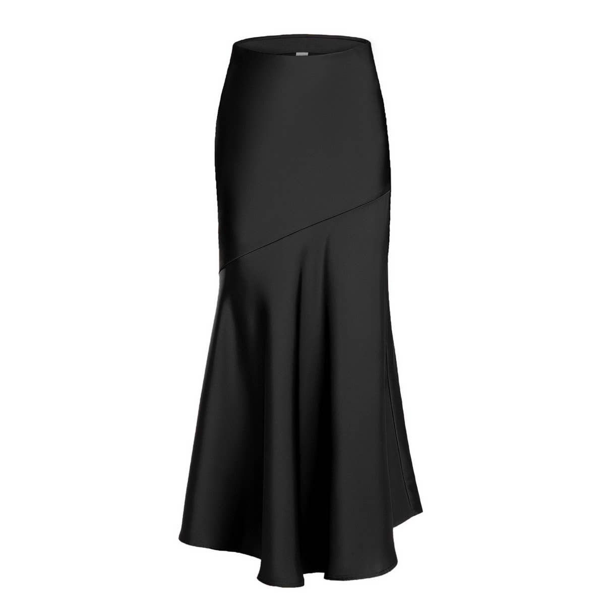 SATIN SKIRT HIGH WAIST STITCHING LONG SKIRT_CWBSS0380
