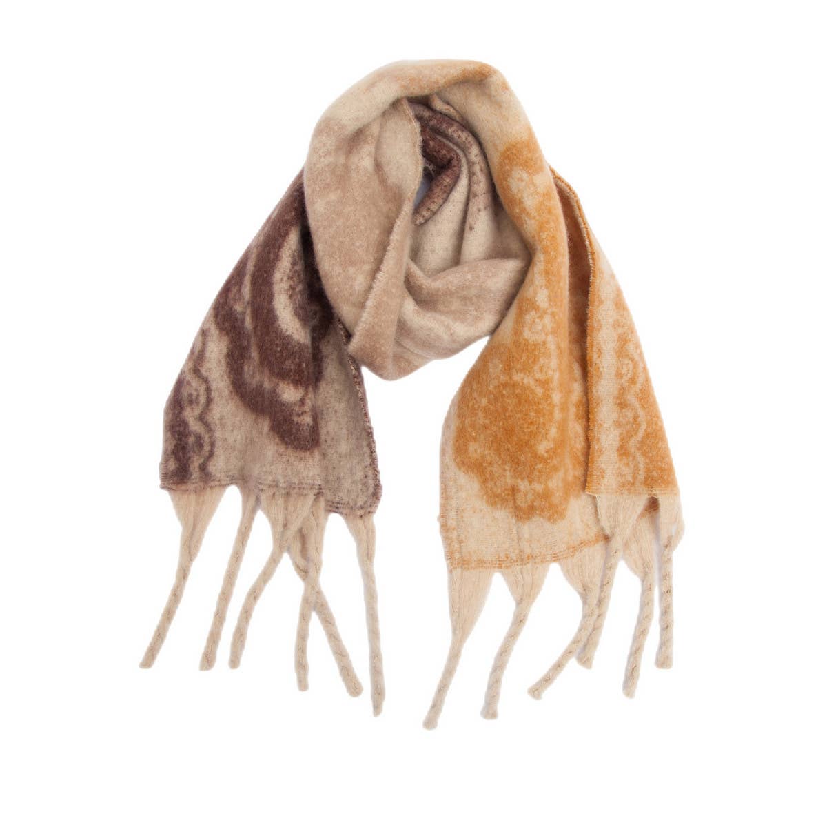 PAISLEY JACQUARD SCARF THICK FRINGE WINTER SHAWL_CWASC0857