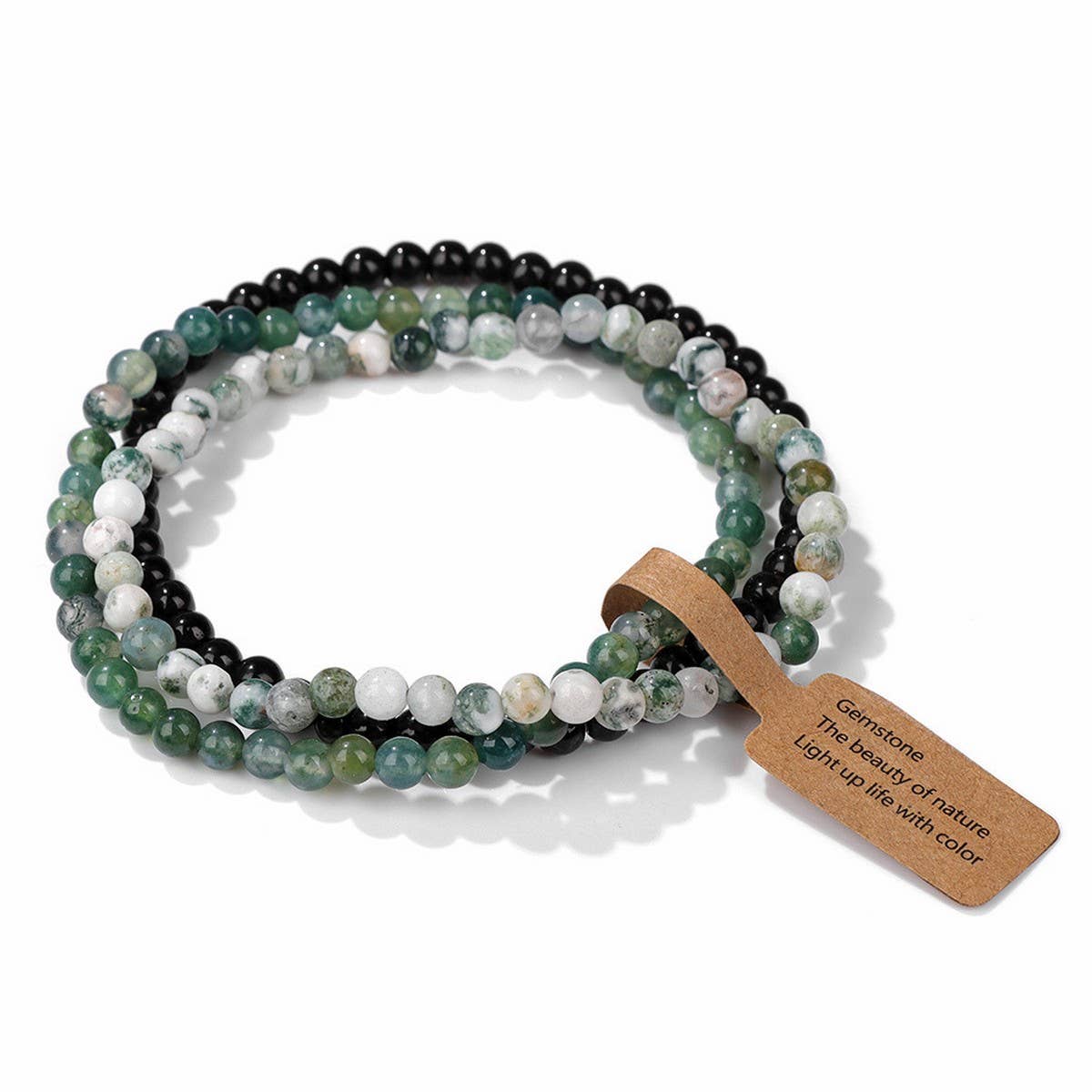 Cwaje4295_Natural Stone Beads Vintage Bracelet
