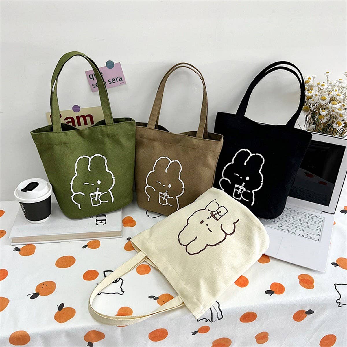 CUTE CARTOON RABBIT MINI TOTE BAG_CWAB1713