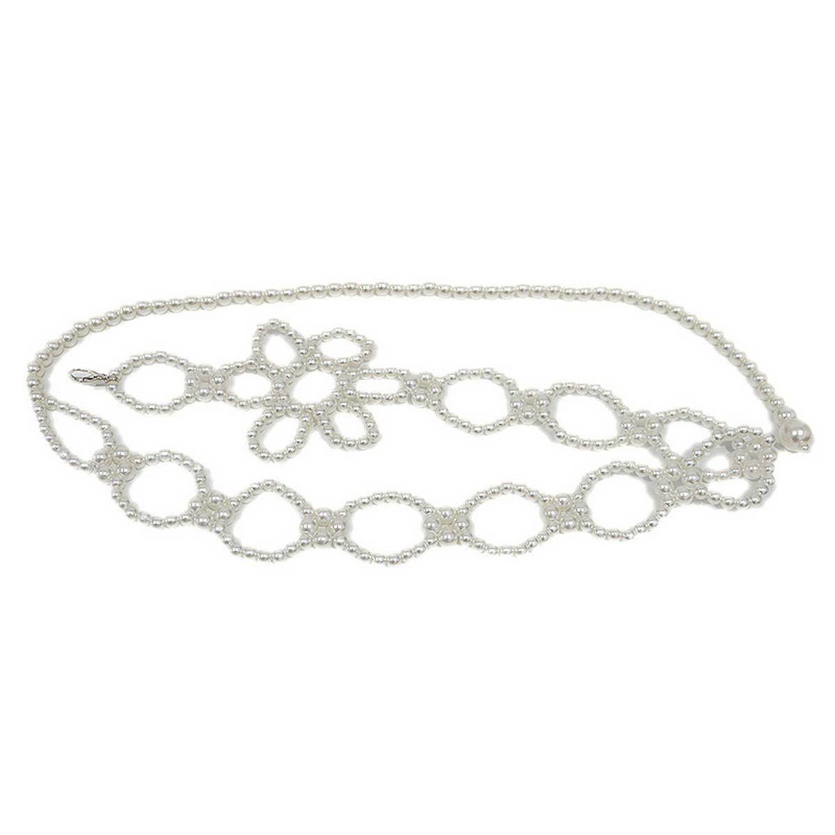 SIMPLECASUALFLOWERBUCKLE ELASTICWAIST CHAIN_CWABE0505