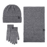 KNITTED GLOVES SCARF HAT WOOL THREE PIECE SET_CWMM2778