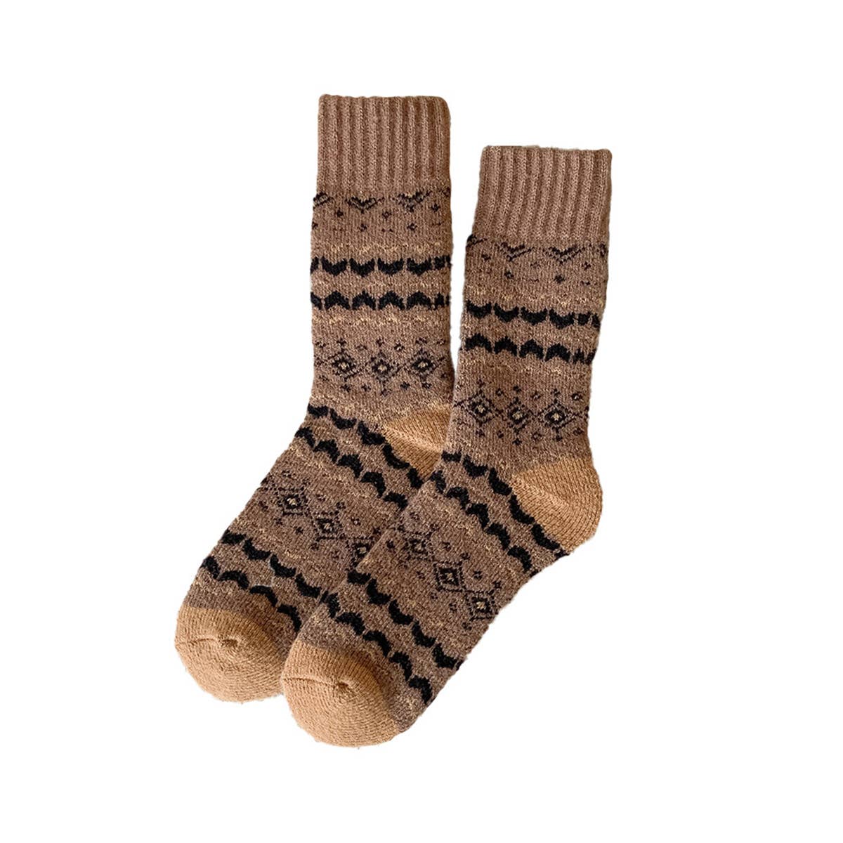 Extra Thick Wool Fair Isle Winter Socks_Cwms03218
