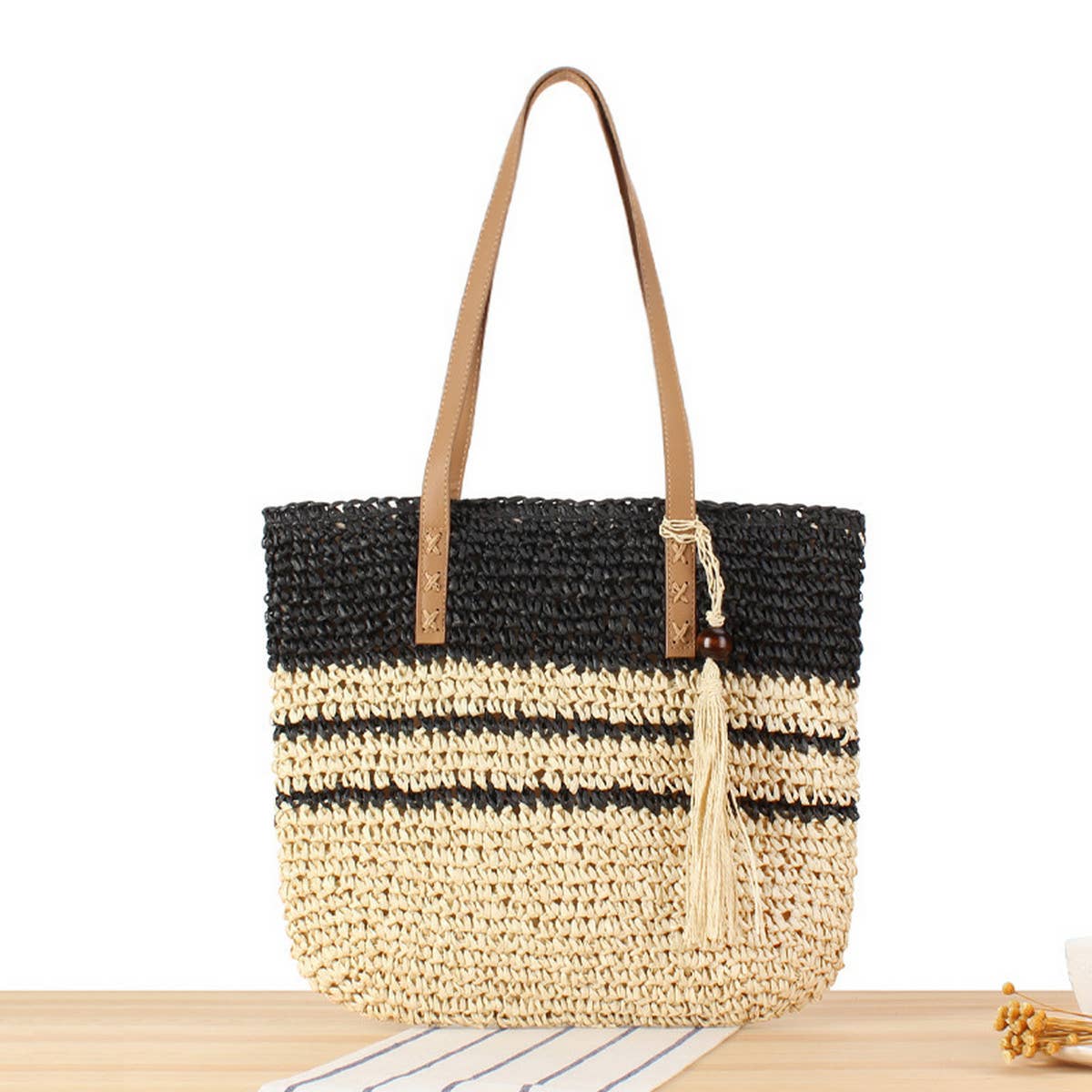2024 NEW STYLE STRIPED ARMPIT STRAW BAG_CWAB2027