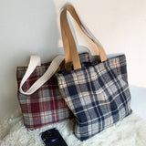 RETRO MIXED COLOR PLAID VERSATILE SHOULDER BAG_CWAB2155