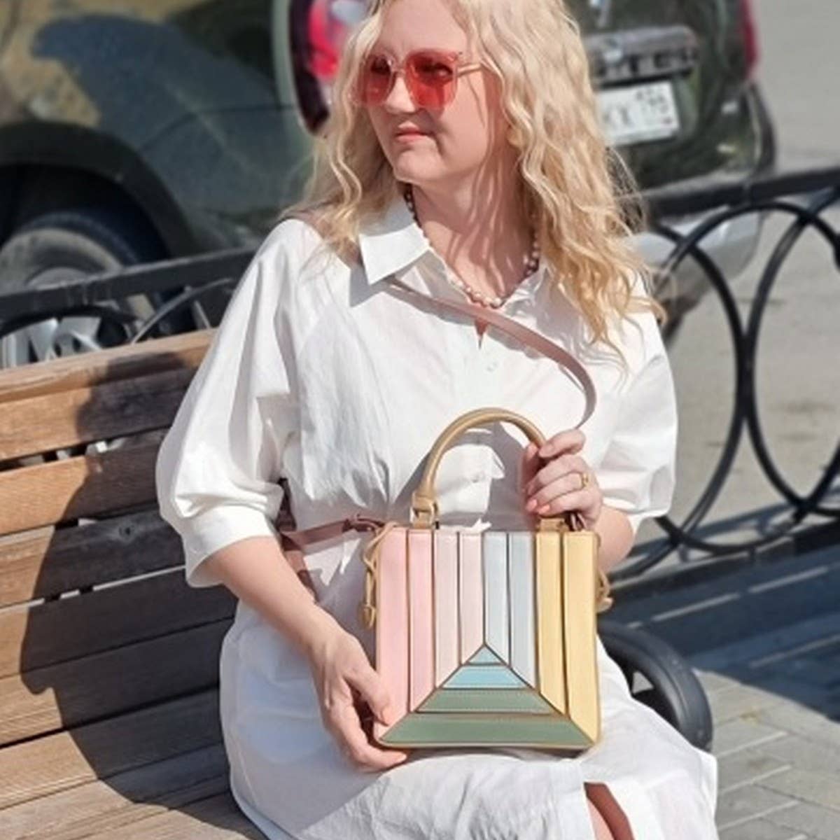SPLICED RAINBOW SHOULDER BAG HANDBAG_CWAB1382