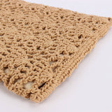 NEW SOLID COLOR RETRO HOLLOW SHOULDER WOVEN BAG_CWAB4692