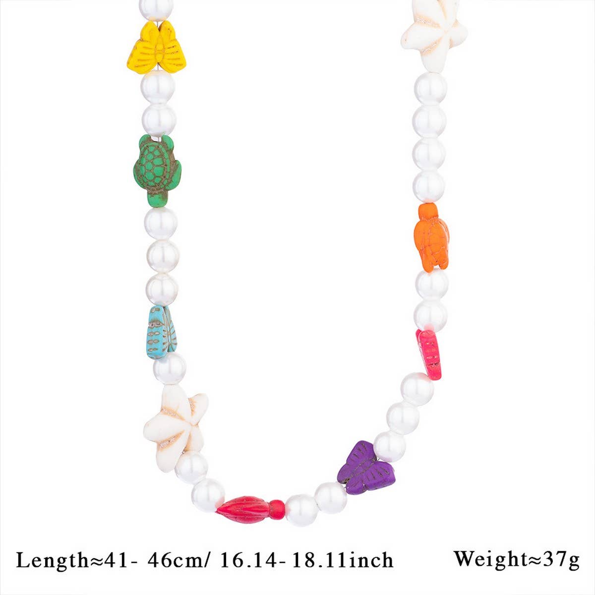 Unique Baroque Turquoise Heart Flower Necklace_Cwmm7535