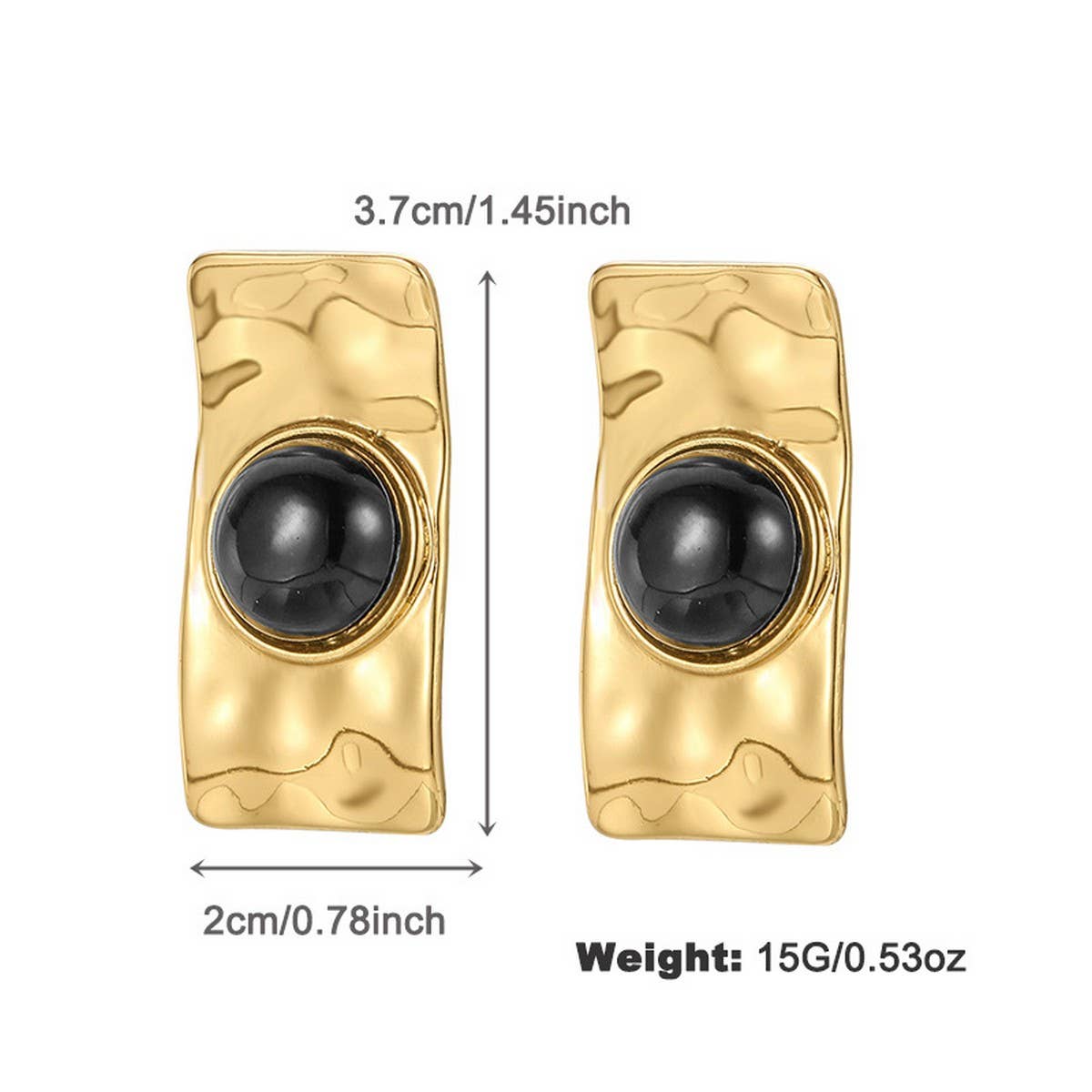 NEW FASHION TEMPERAMENT BLACK AND GOLD EARRINGS_CWAJE2854