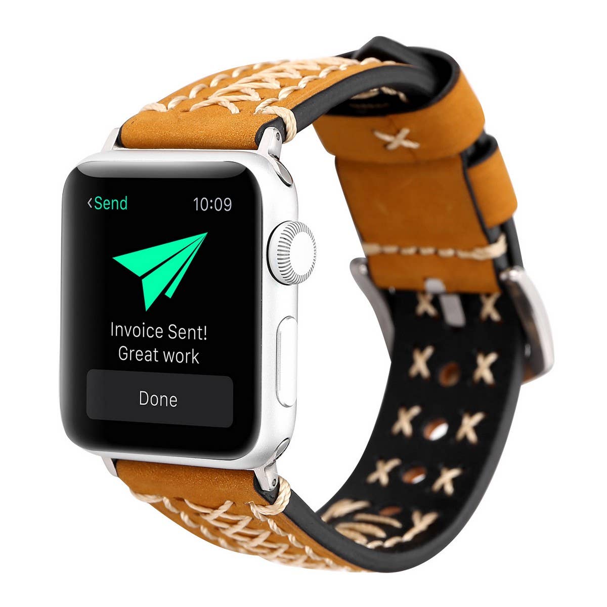 APPLE WATCH9 1 HANDMADE LEATHER STRAP_CWASC1580