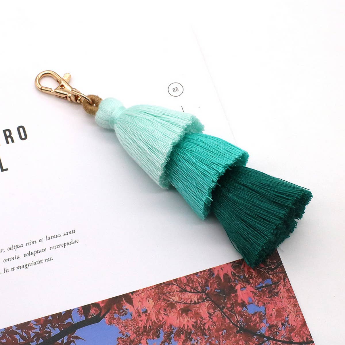 HANDMADE COTTON ROPE TASSEL KEYCHAIN_CWMM1558
