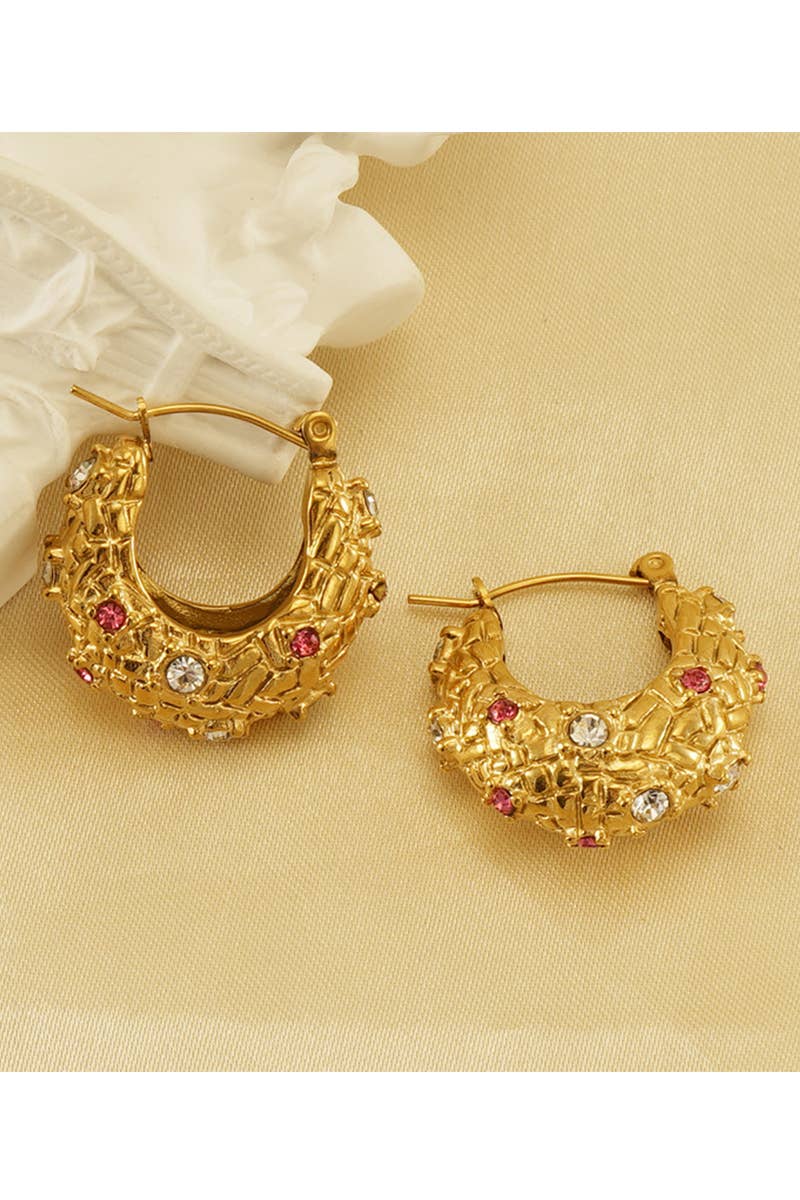 18K Gold Plated Stainless Steel Earrings_Cwaje0373