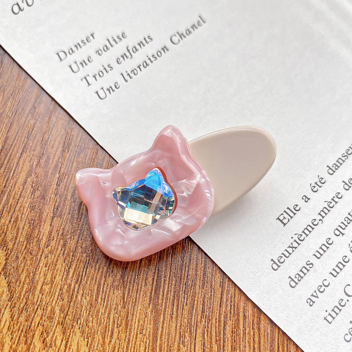 CUTE CAT HAIR CLIP RHINESTONE DUCKBILL BANG PIN_CWAHA0734