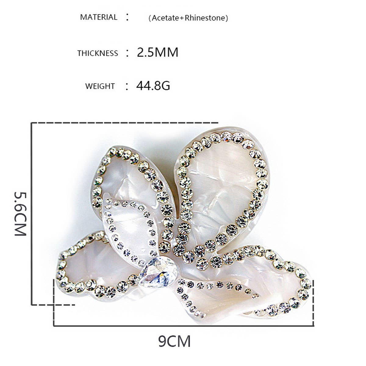 ACETATE HAIR CLIP 3D FLOWER DIAMOND HAIR CLIP_CWAHA4248