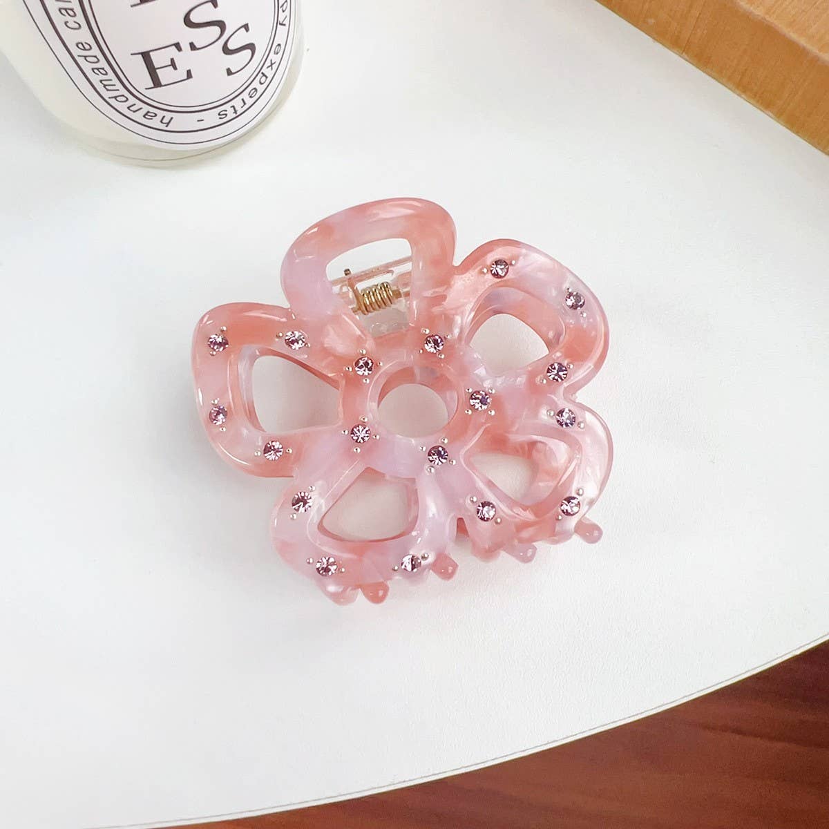 HOLLOW FLOWER HAIR CLAW RHINESTONE CHIC CLIP_CWAHA1590
