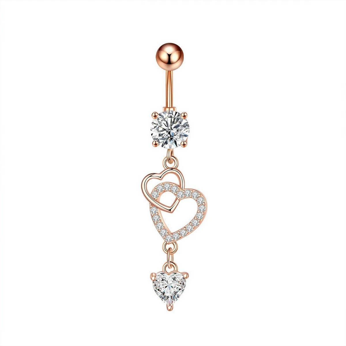 FAN SHAPE CZ BELLY RING HYPOALLERGENIC STYLE_CWMM9198