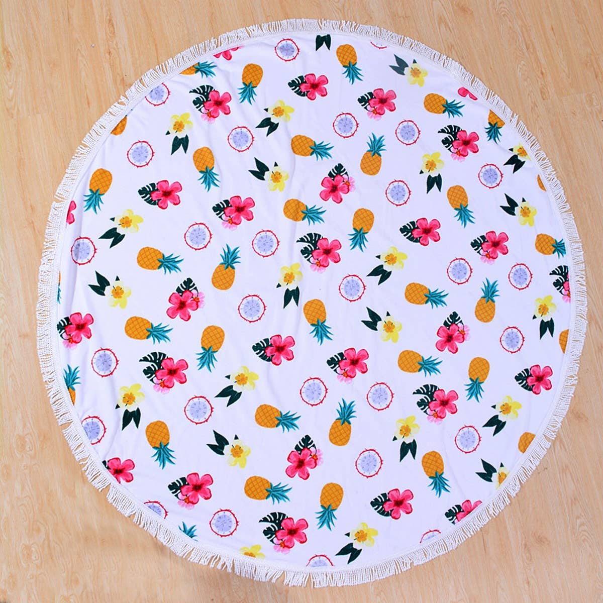 ROUND MICROFIBER TASSEL BEACH TOWEL BLANKET_CWMM7602