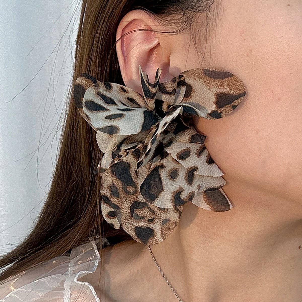 BOHO FABRIC PRINT HANDMADE ARTISTIC EARRINGS_CWMM6178