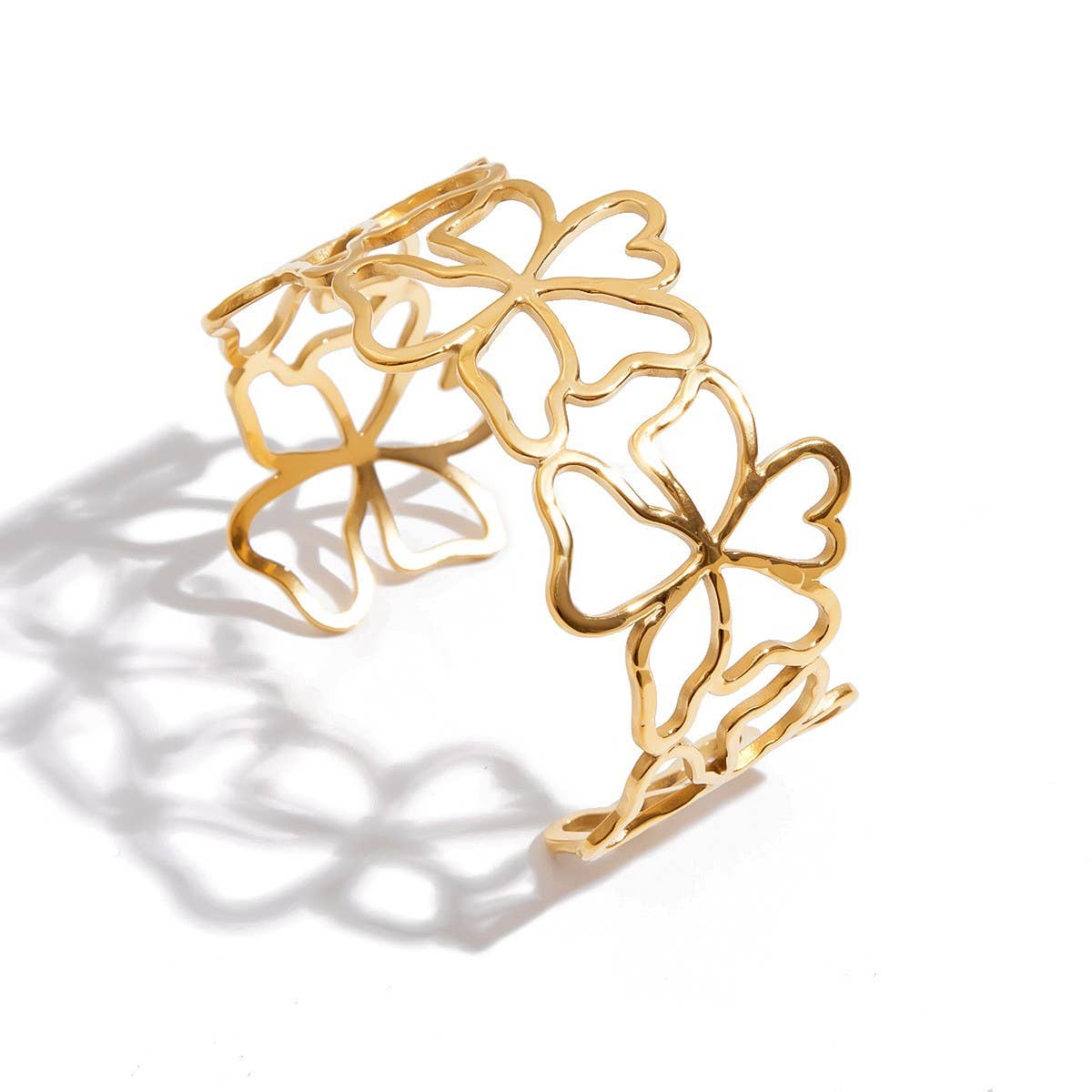 CHIC HOLLOW FLOWER CUFF 18K GOLD STAINLESS STEEL_CWAJE4734