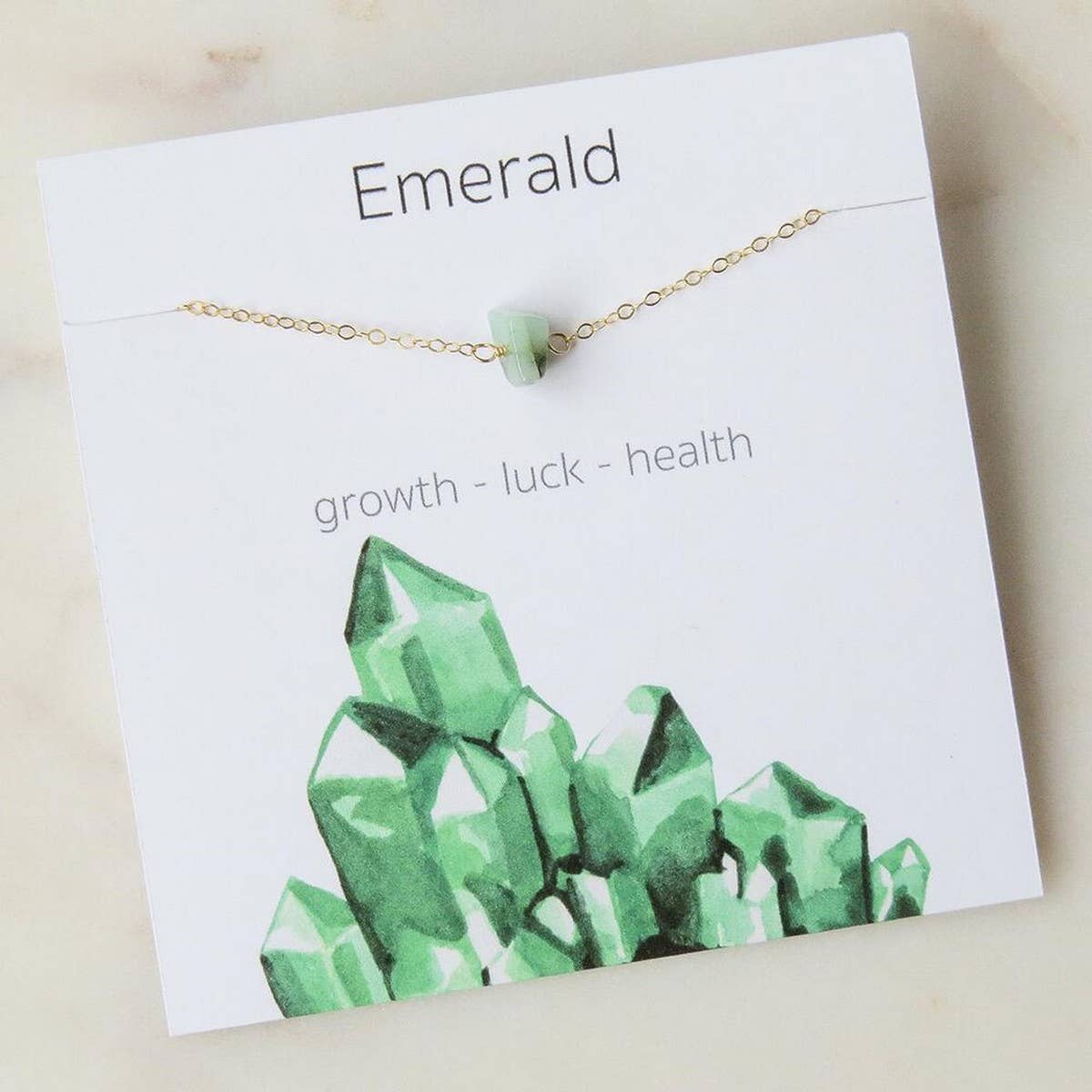 NATURAL CRYSTAL GRAVEL PENDANT NECKLACE WITH CARD_CWAJE1050