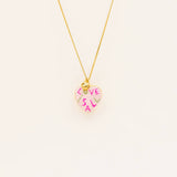 18K GOLD LOCKET NECKLACE ENAMEL HEART DESIGN_CWMM6953