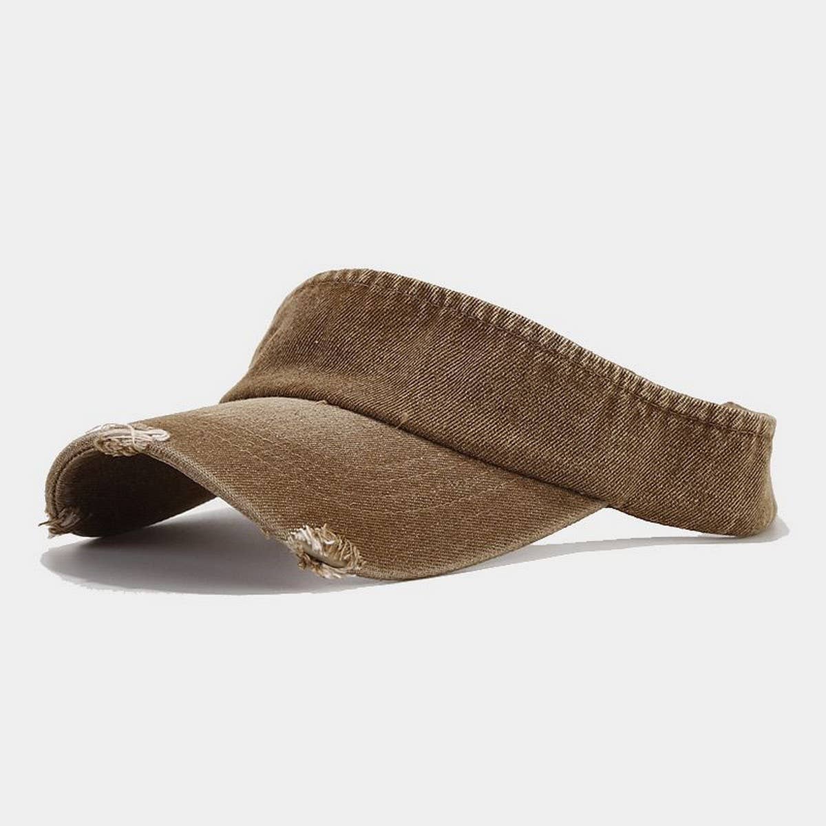 DISTRESSED DENIM VISOR HAT VINTAGE SUNSHADE CAP_CWAH3286